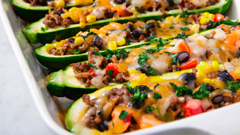 Zucchini burrito boats