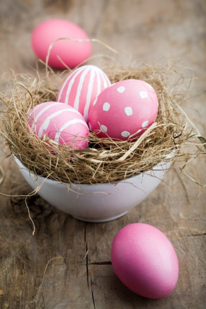 Monochromatic Easter eggs decoration