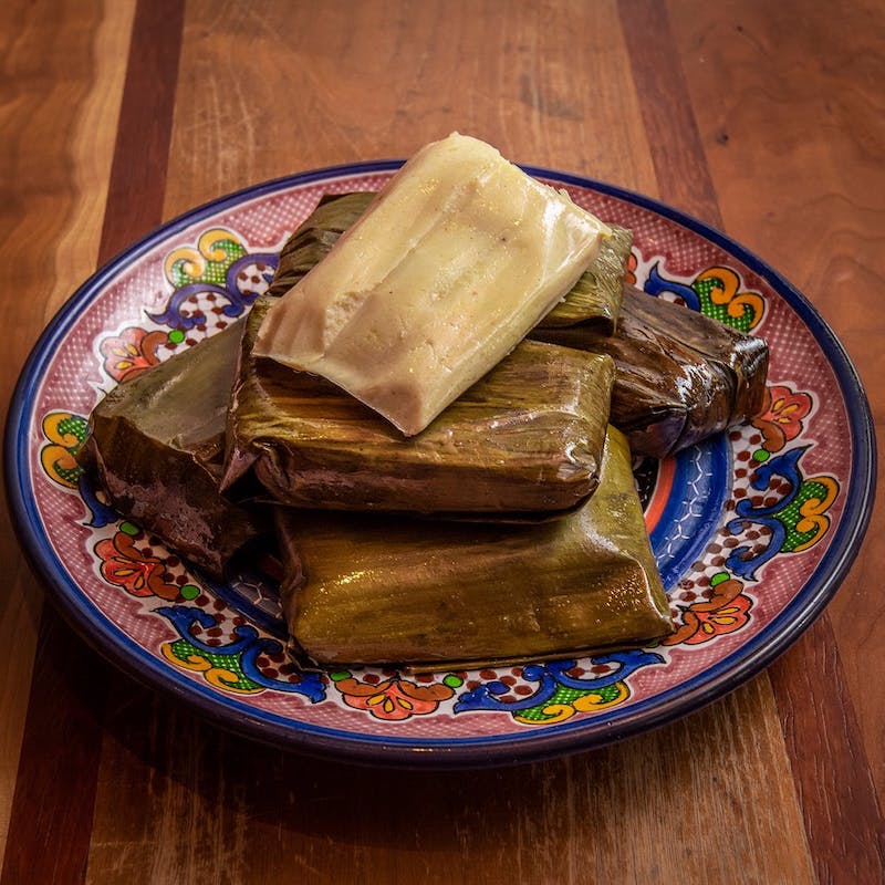 Tamales de Mole Poblano with Banana Leaves - Kitchen Wrangler