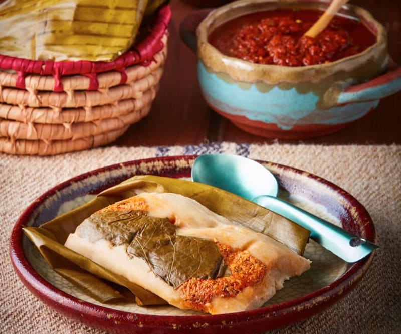 Tamales de Mole Poblano with Banana Leaves - Kitchen Wrangler