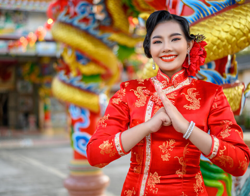 Asian beautiful woman on Chinese New Year