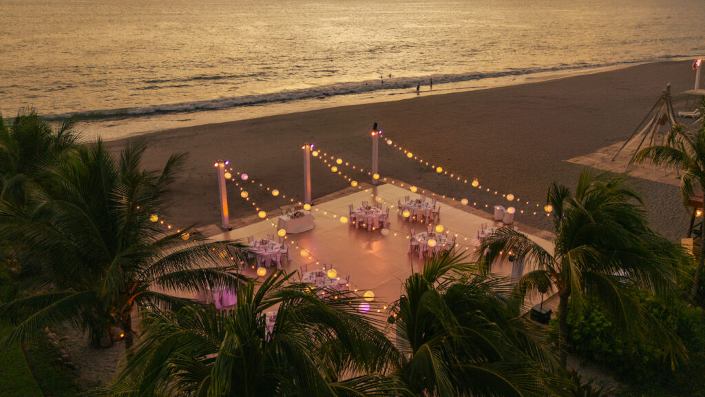 vista de una boda de destino